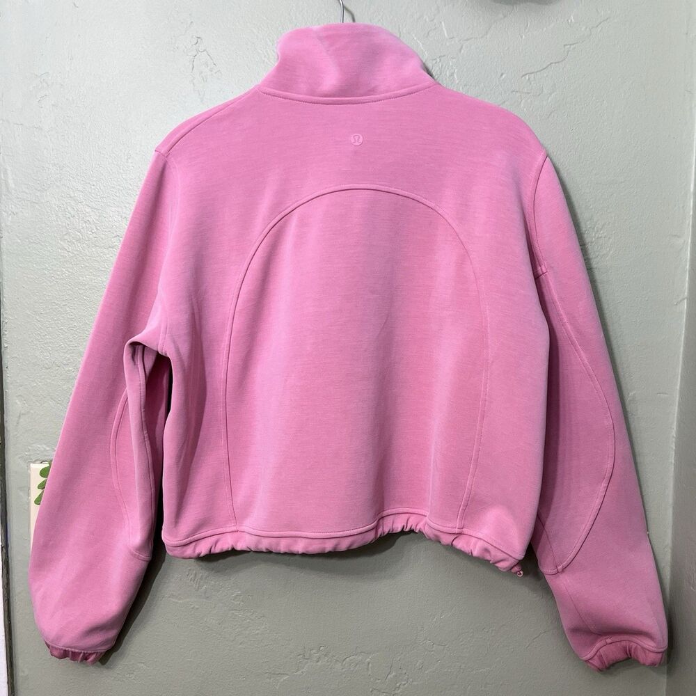 Lululemon Brushed Softstreme Half Zip Sweatshirt 6 Pink Cinch Waist Athleisure - Picture 8 of 12
